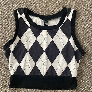 black and white sweater vest